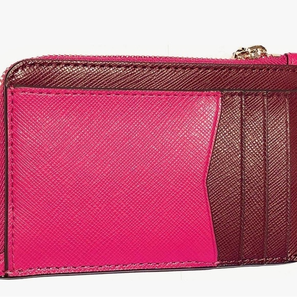 Kate Spade ♠️ Darcy Medium L-Zip Card Holder In Pink - Picture 5 of 5
